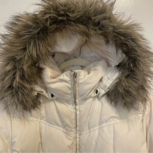 Lands' End Kids Quilted Coat with Faux Fur Hood